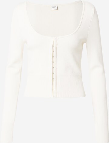 Cardigan Abercrombie & Fitch en blanc : devant