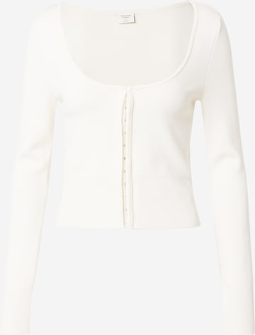 Abercrombie & Fitch Knit Cardigan in White: front