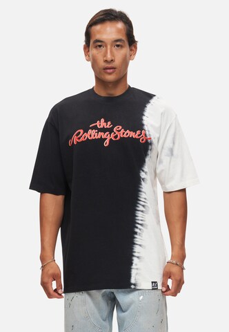 Recovered T-Shirt 'The Rolling Stones 'ROCK N ROLL'' in Schwarz: Vorderseite