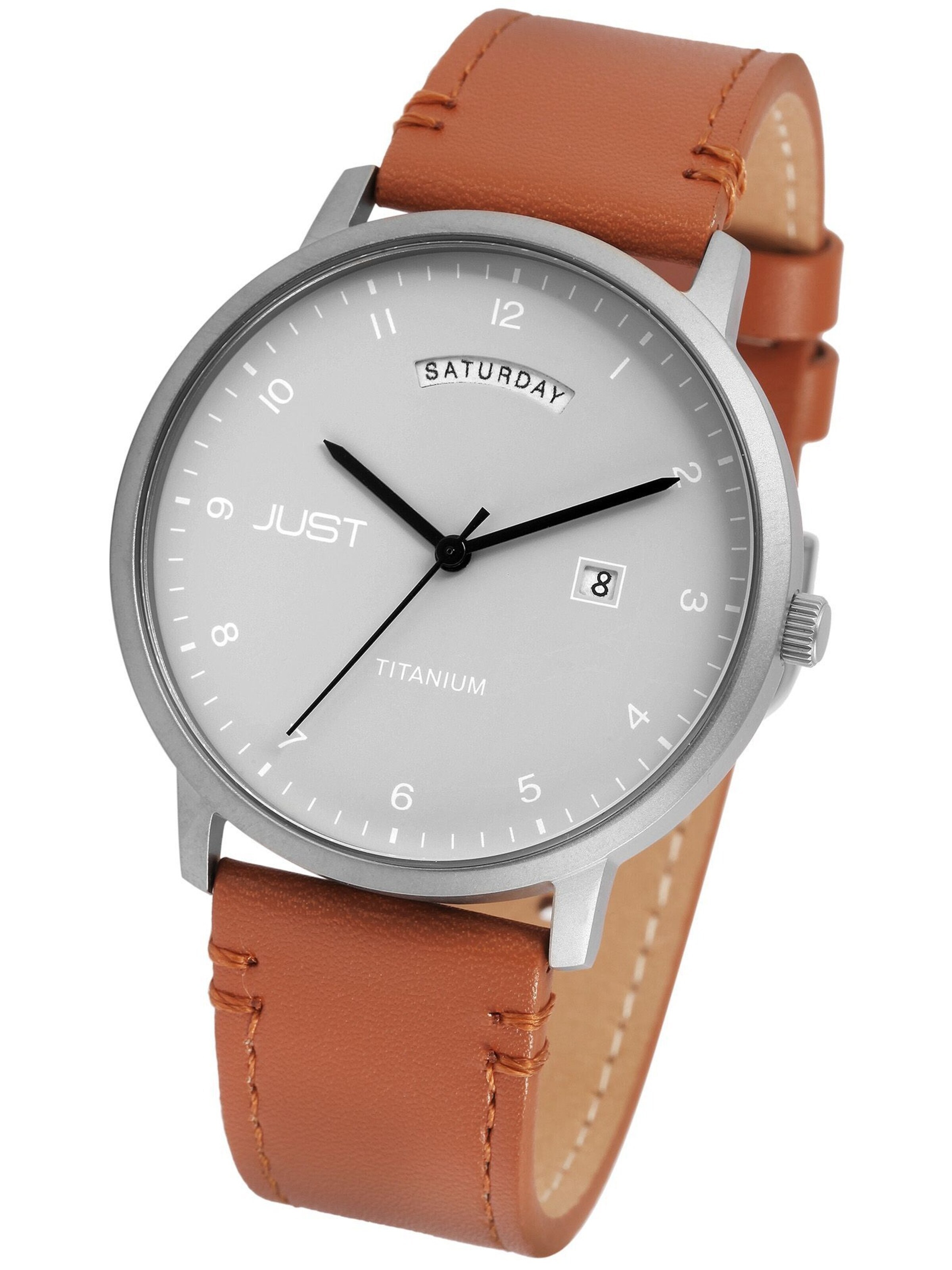 JUST Analog Watch 'Fanis, Datumsanzeige' in Brown