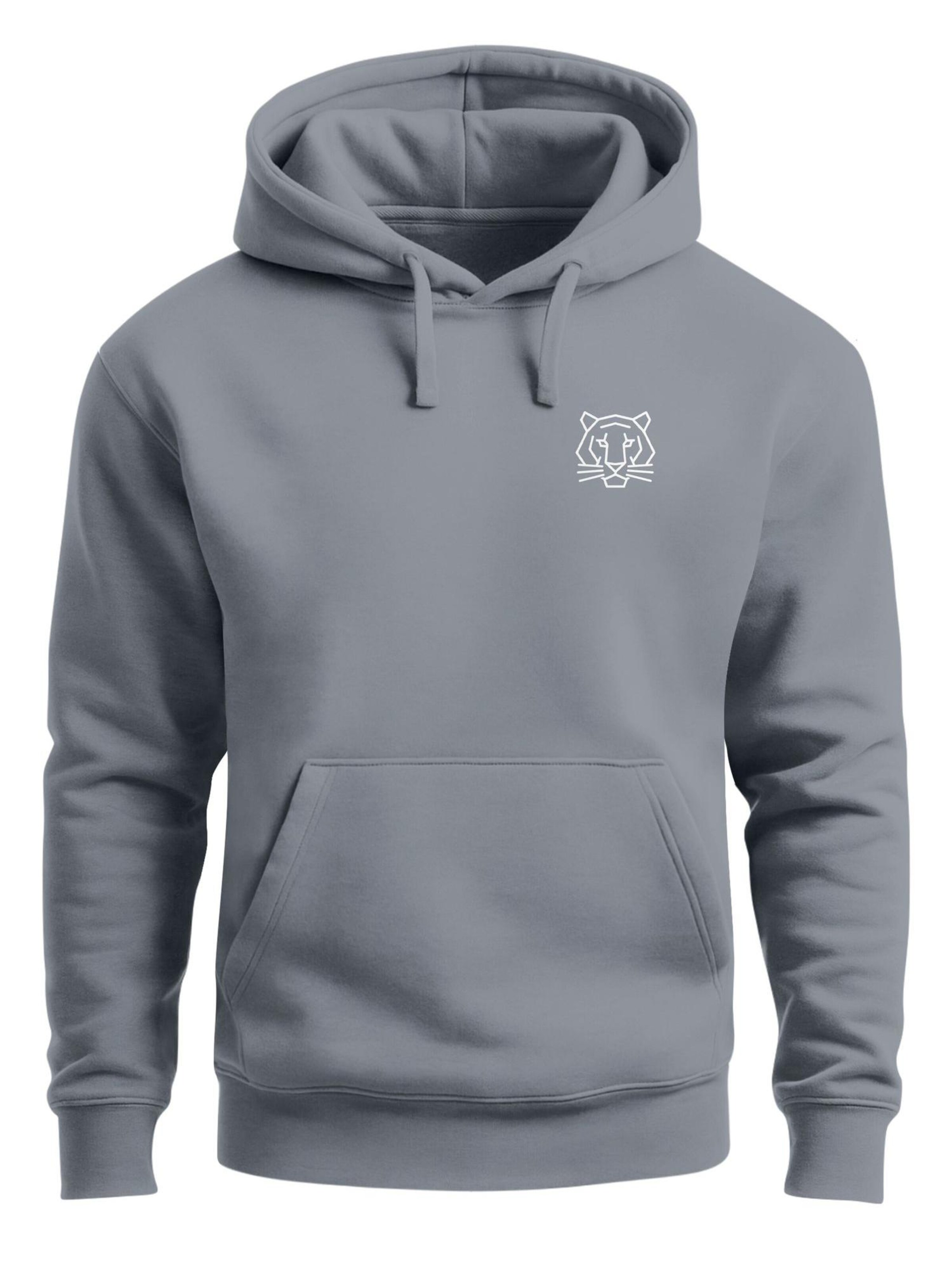 Neverless Sweatshirt 'Polygon Tiger'‌‌‌‌‌‌‌ in Grau: Vorderseite