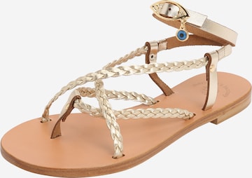 Marietta's Fantasy Flip-Flops 'MELITA' i gull: forside