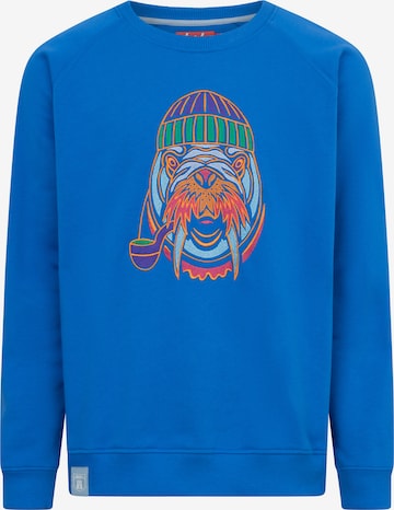 Derbe Sweatshirt 'Walross' in Blue: front