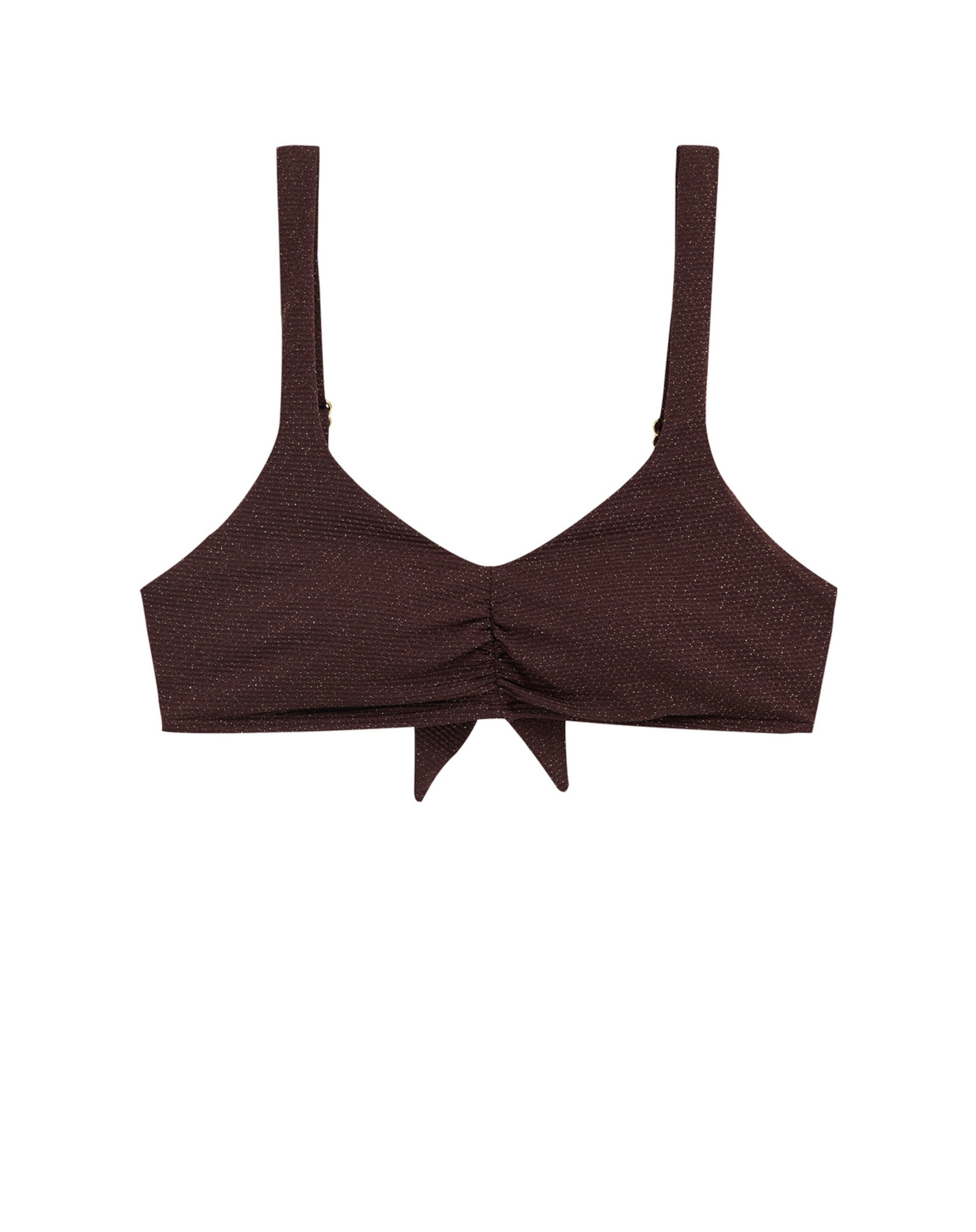 WE Fashion Triangle Bikini top in Brown: front
