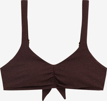 WE Fashion Triangle Bikini Top in Brown: front