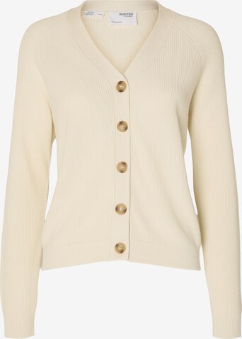 Cardigan SELECTED FEMME en beige : devant