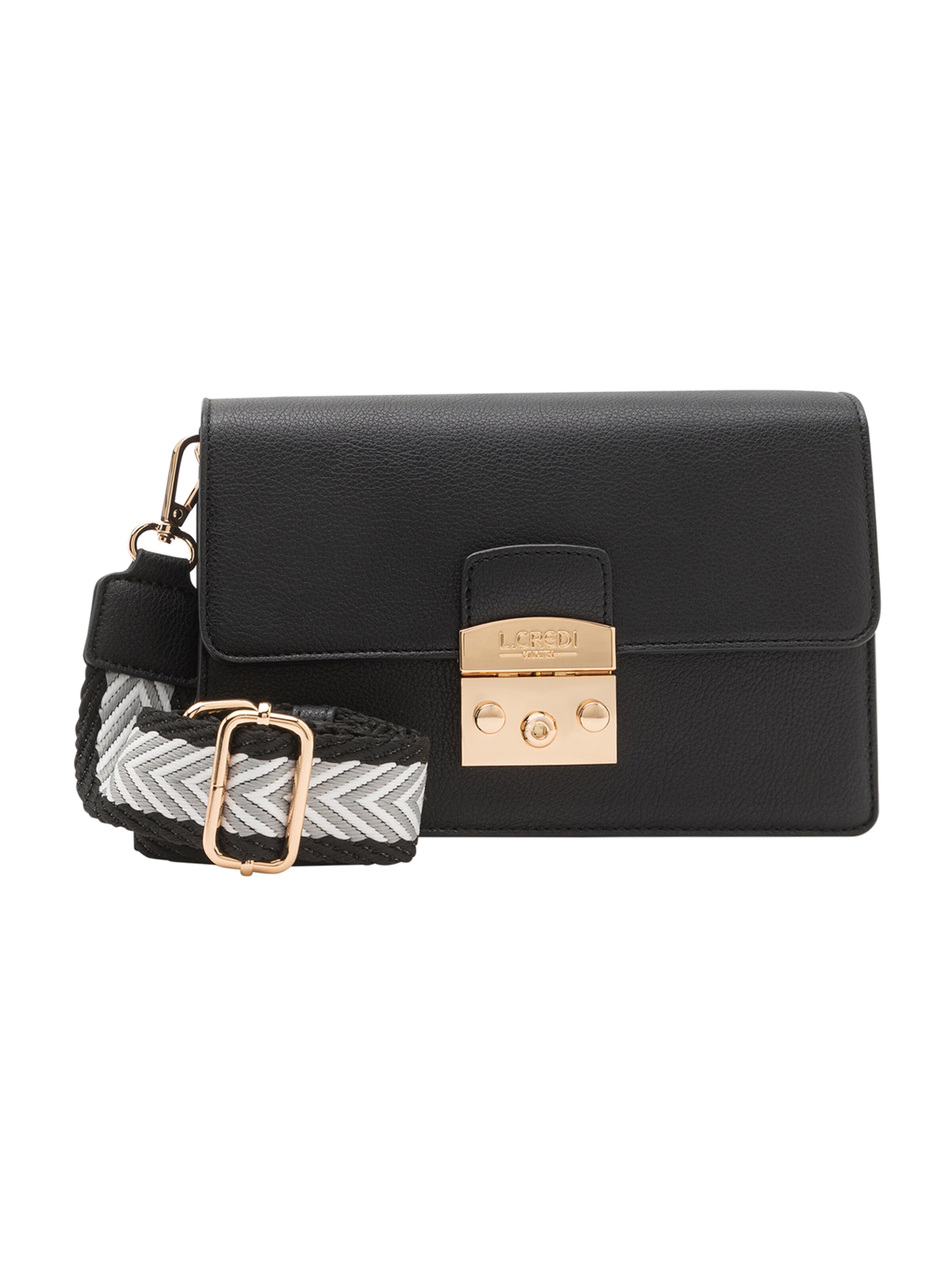 L.CREDI Taška cez rameno 'Onelia' - Čierna: predná strana