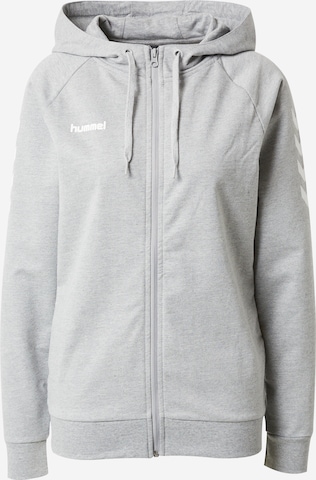 Hummel Athletic Zip-Up Hoodie in Grey: front