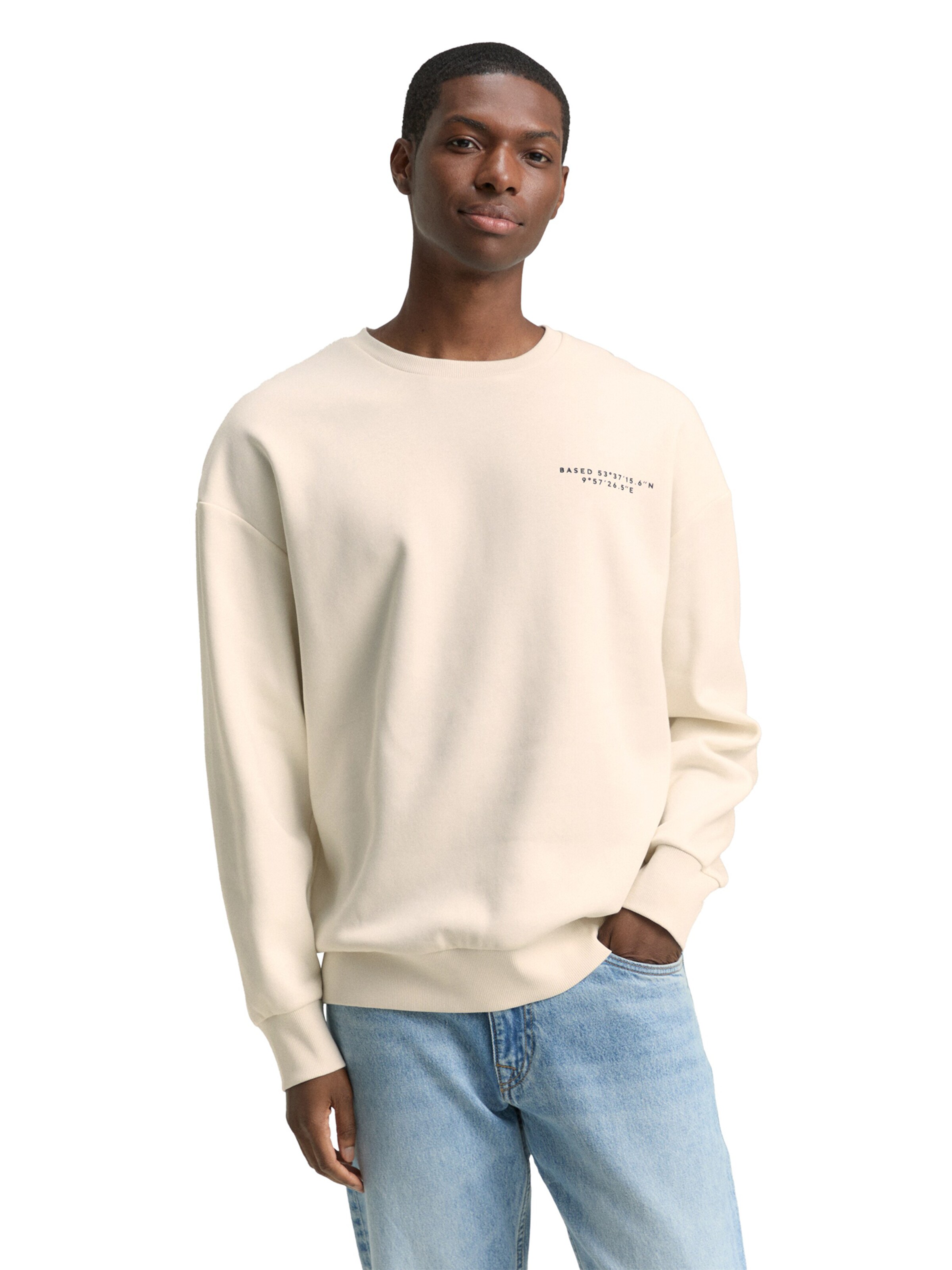 TOM TAILOR DENIM Sweatshirt in White