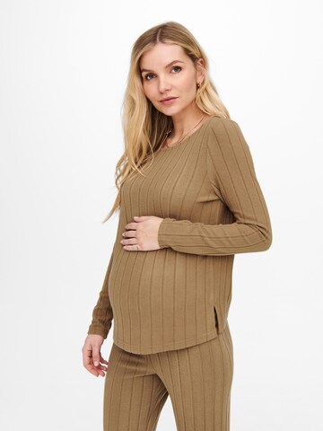 Only Maternity Majica | rjava barva: sprednja stran