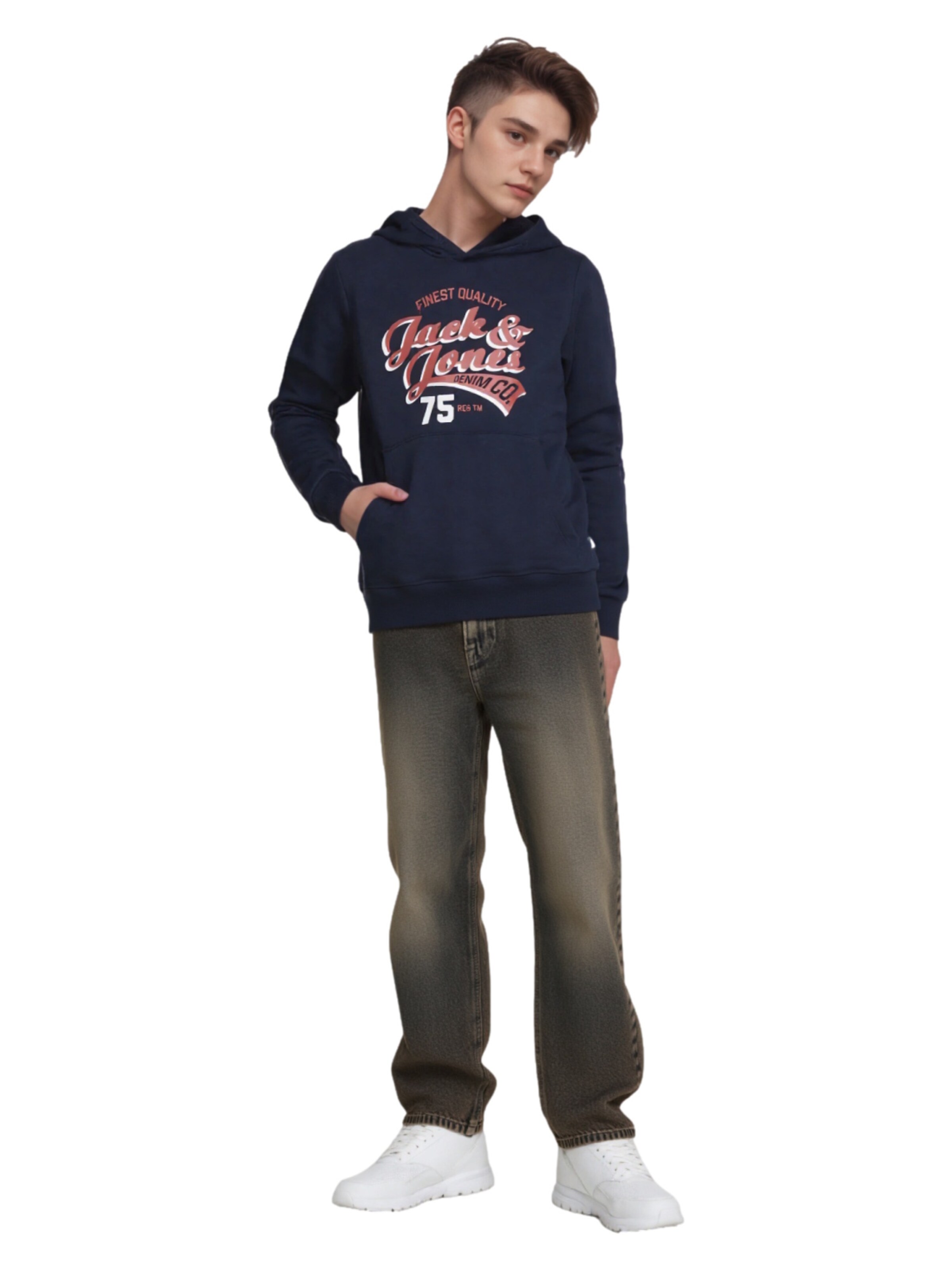 Jack & Jones Junior Regular Jeans 'Alex Original' in Grey