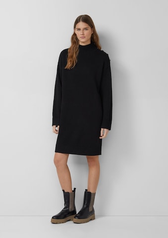 s.Oliver Gebreide jurk in Zwart: voorkant
