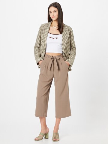 JDY Wide leg Pleat-Front Pants 'Tanja' in Grey