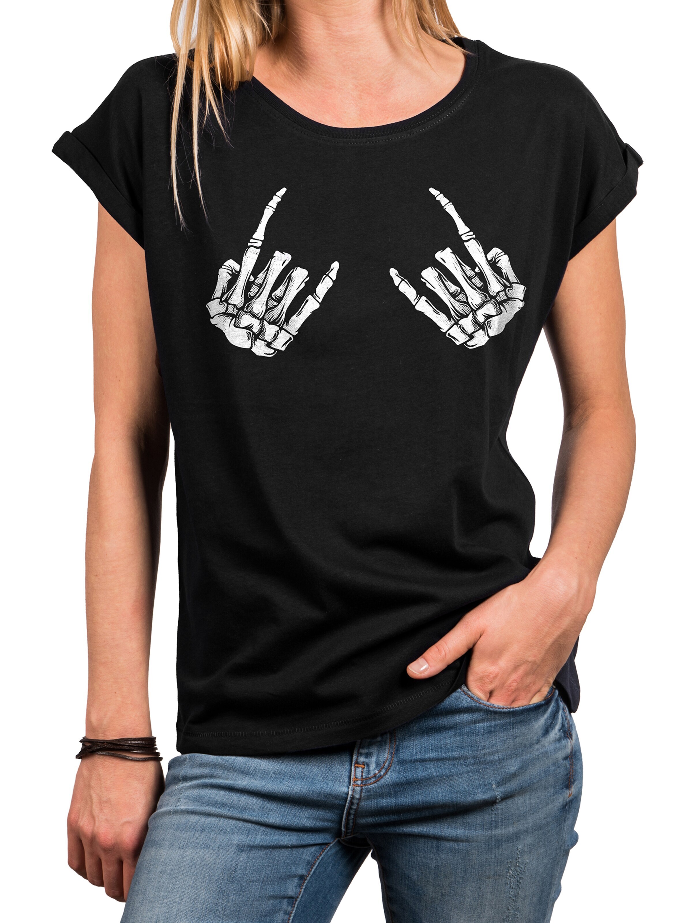 MAKAYA Shirt 'Rock Hands' in Black