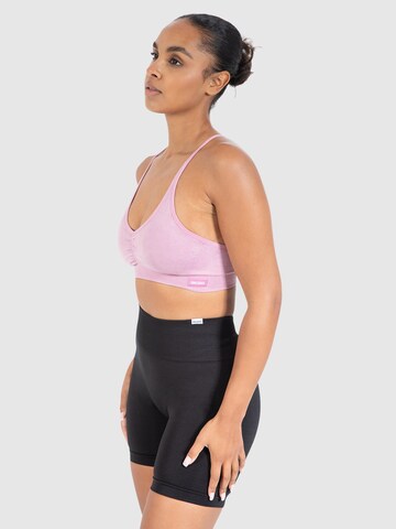 Bustier Soutien-gorge de sport 'Batik Scrunch' Smilodox en rose