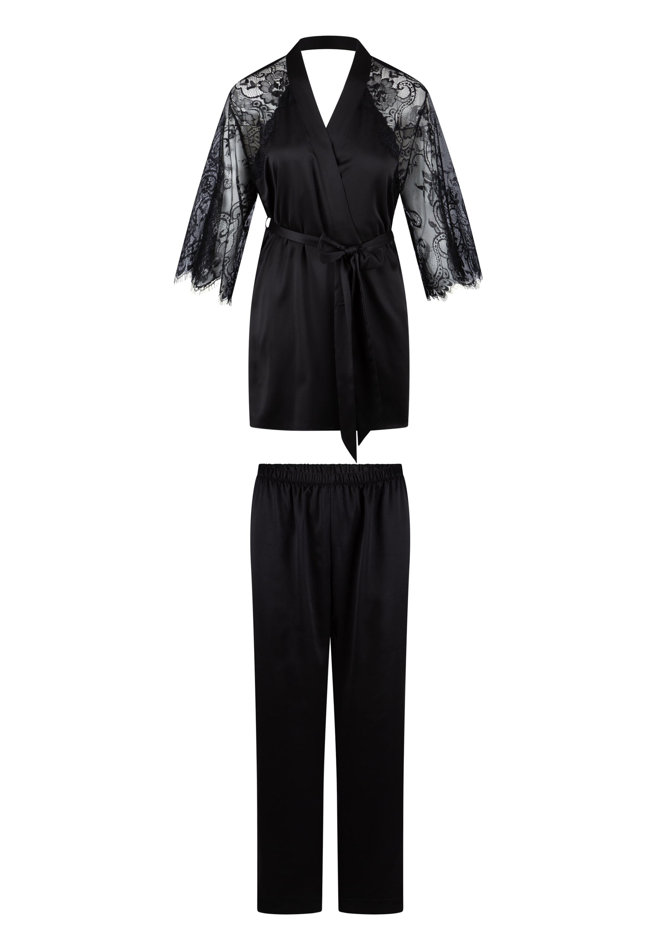 LingaDore - Pijama 'Boudoir' en negro: frente