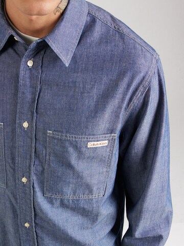 Coupe regular Chemise 'EASY CHAMBRAY' Calvin Klein Jeans en bleu