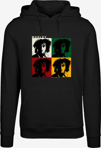 F4NT4STIC Sweatshirt 'Bob Marley Reggae Music Colour Blocks' in Black: front