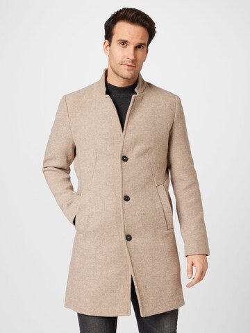 TOM TAILOR DENIM Between-Seasons Coat in Beige: front