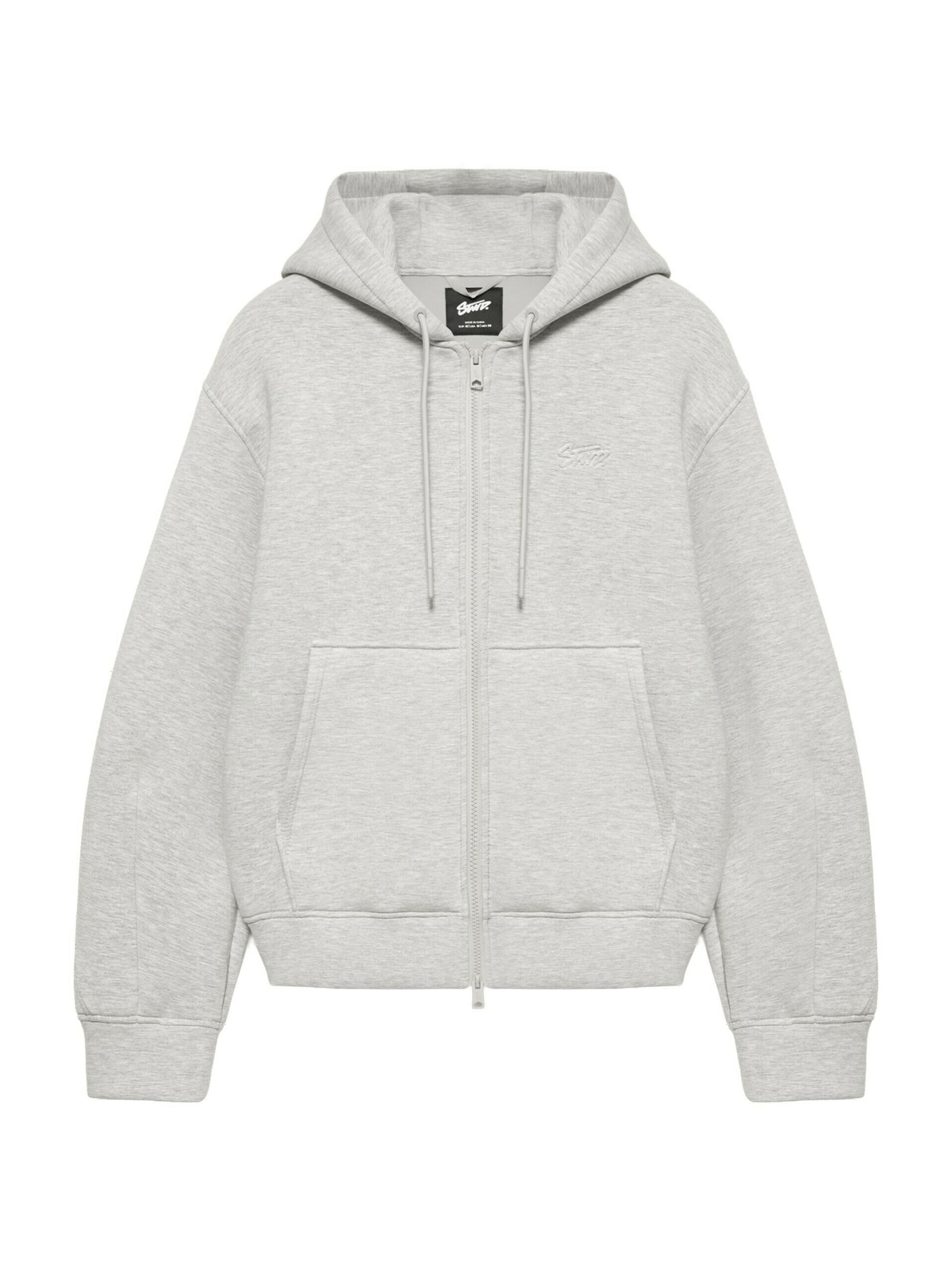 Pull&Bear Sweatjacke 'STWD' in Grau: Vorderseite