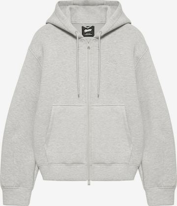 Pull&Bear Sweatjacke 'STWD' in Grau: Vorderseite