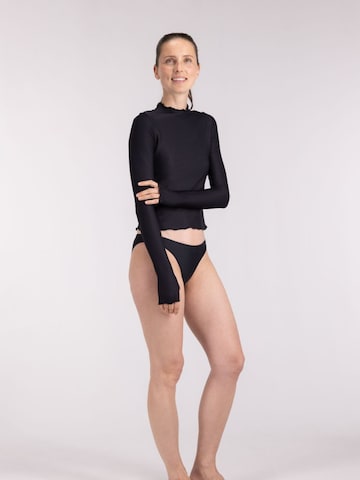 WALLIEN T-shirt Swimsuit 'Rash Guard' in Black