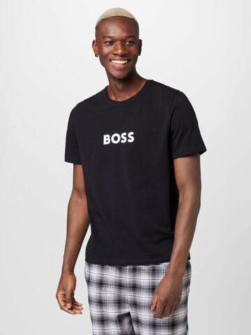 BOSS Black Undershirt in Black: front
