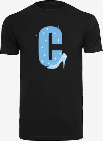 Maglietta 'Disney Alphabet C Is For Cinderella' di F4NT4STIC in nero: frontale