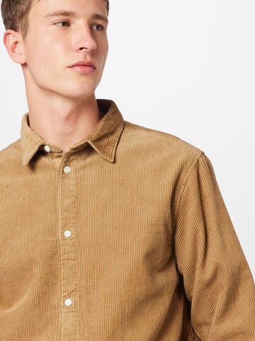 WEEKDAY Regular fit Button Up Shirt in Beige