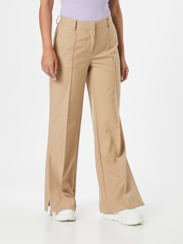 WEEKDAY Wide leg Pleated Pants 'Kylie' in Beige: front