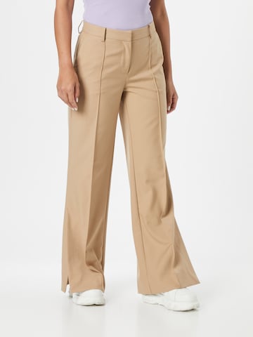 Wide Leg Pantalon à plis 'Kylie' WEEKDAY en beige : devant