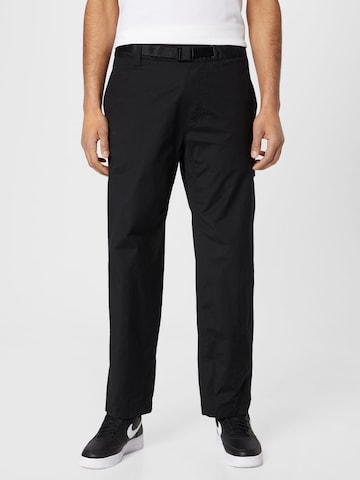 Calvin Klein Jeans Regular Trousers in Black: front