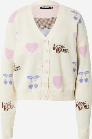 LOCAL HEROES Knit Cardigan 'CHERRY LADY' in Beige: front