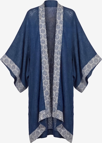 Shop Karey Kimono 'Ethereal Block Kimono' in Blue: front