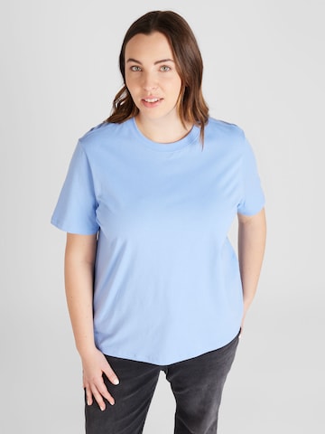 T-shirt 'RIA' PIECES Curve en bleu : devant