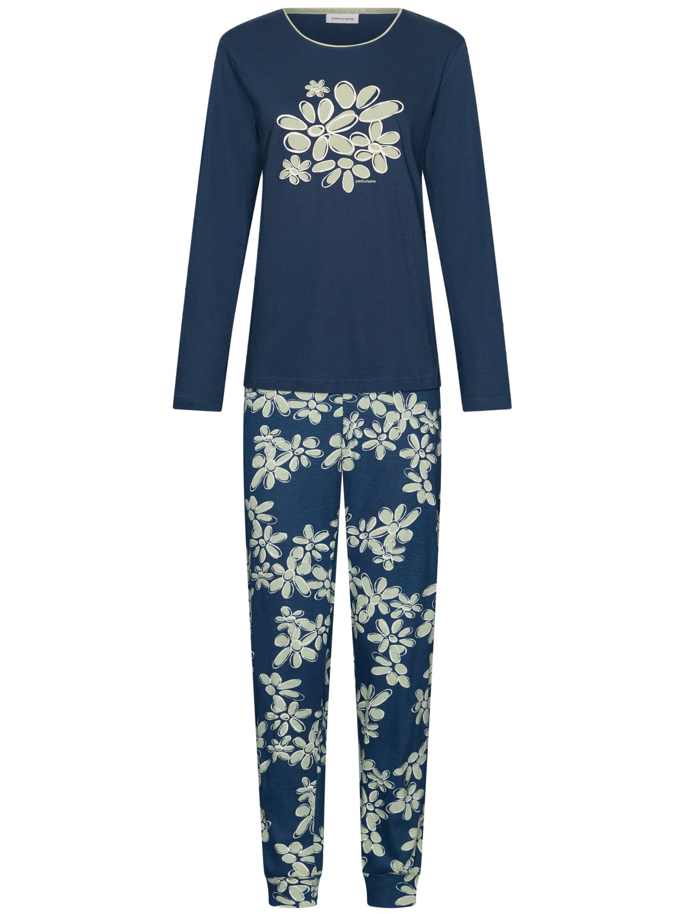 Pastunette Pyjama 'Nordic Bloom'‌ in Blau