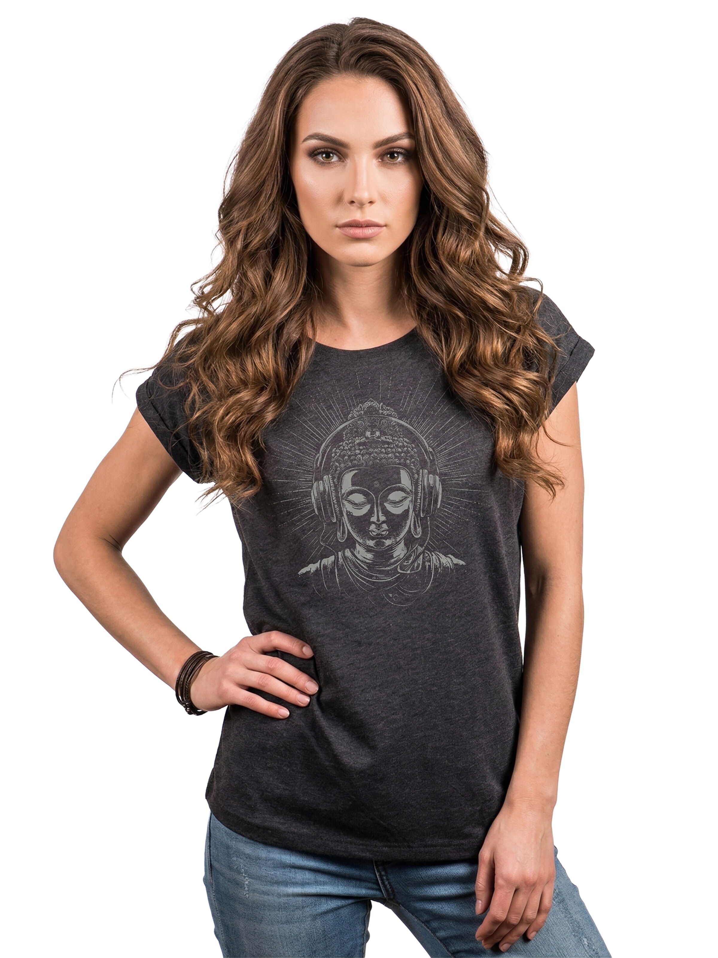 MAKAYA Shirt 'Buddha' in Grey: front