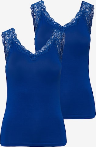 PIECES Top 'Barbera' in Blue: front