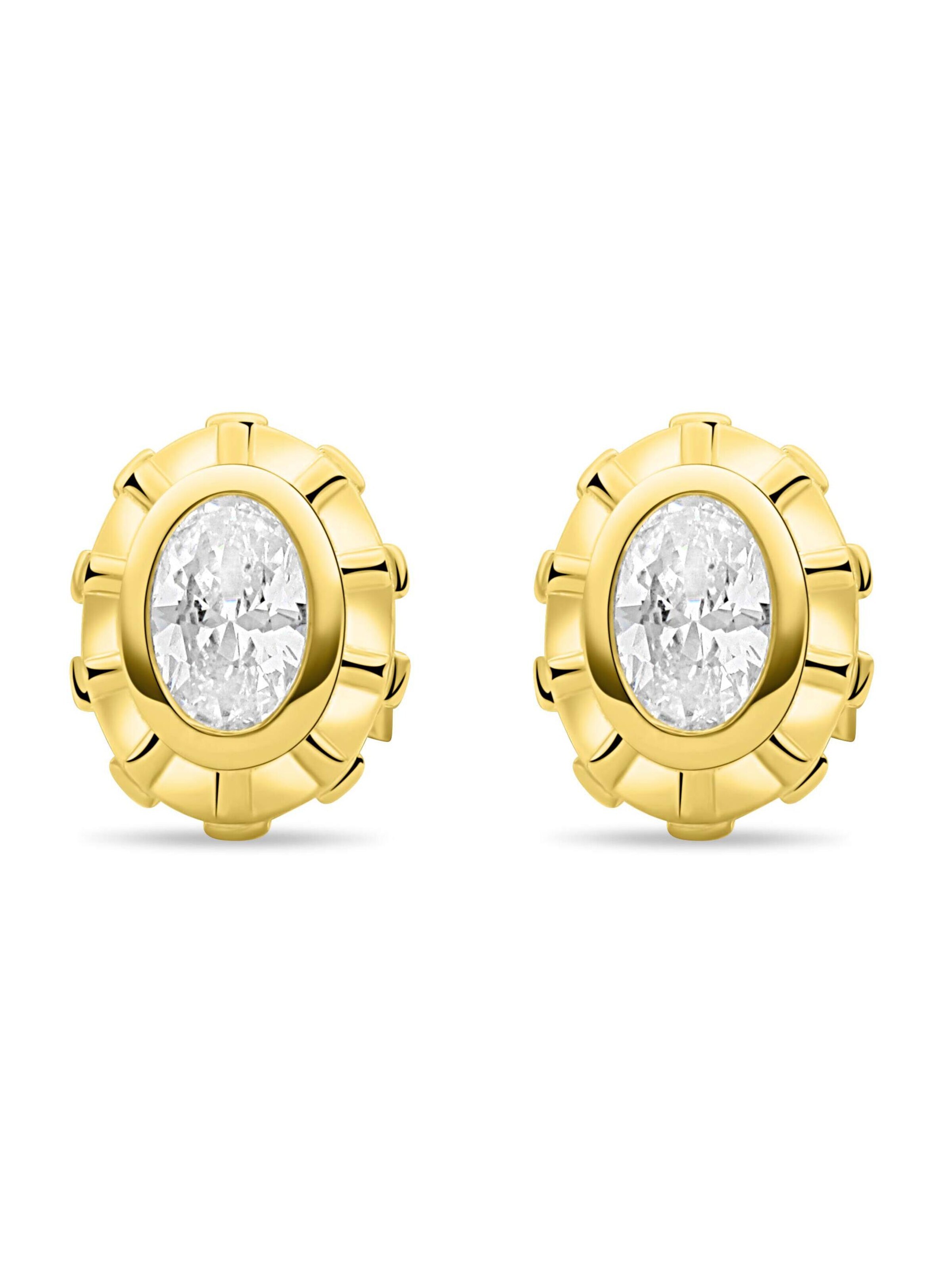 Tony Fein Ohrringe 'Oval'‌‌‌‌‌‌‌‌‌‌ in Gold: Vorderseite