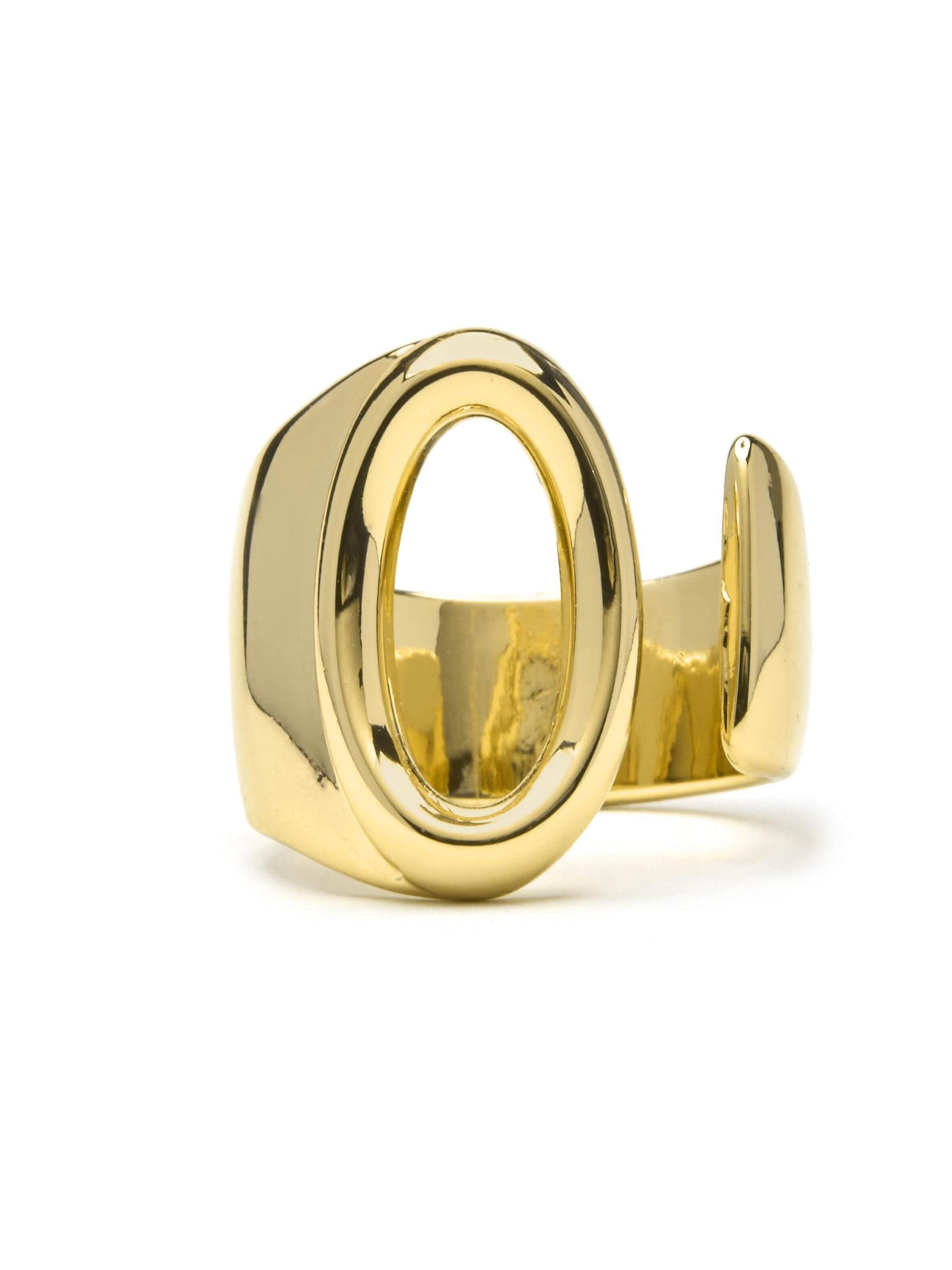 Luxenter Ring 'Alphabet O' i guld: framsida