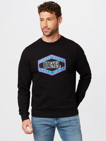 DIESEL Sweatshirt 'Ginn' in Black: front