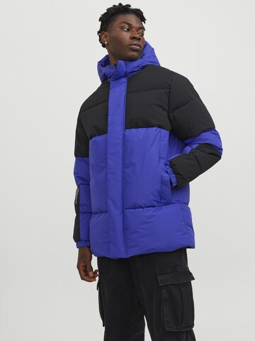 JACK & JONES Winter Jacket 'Force' in Blue: front