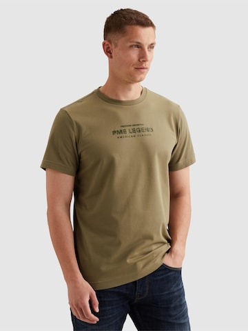 PME Legend T-shirt 'T-shirt in a cotton blend with artwork' i grön: framsida