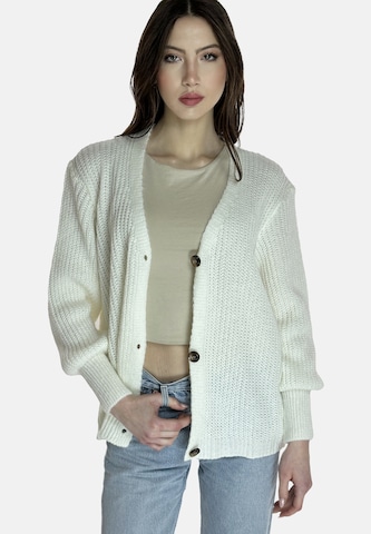 Elara Cardigan i hvid: forside