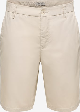 Pantalon chino 'ONSKAL' Only & Sons en gris : devant