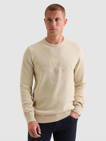 PME Legend - Jersey 'Pullover with crewneck and artwork' en blanco: frente