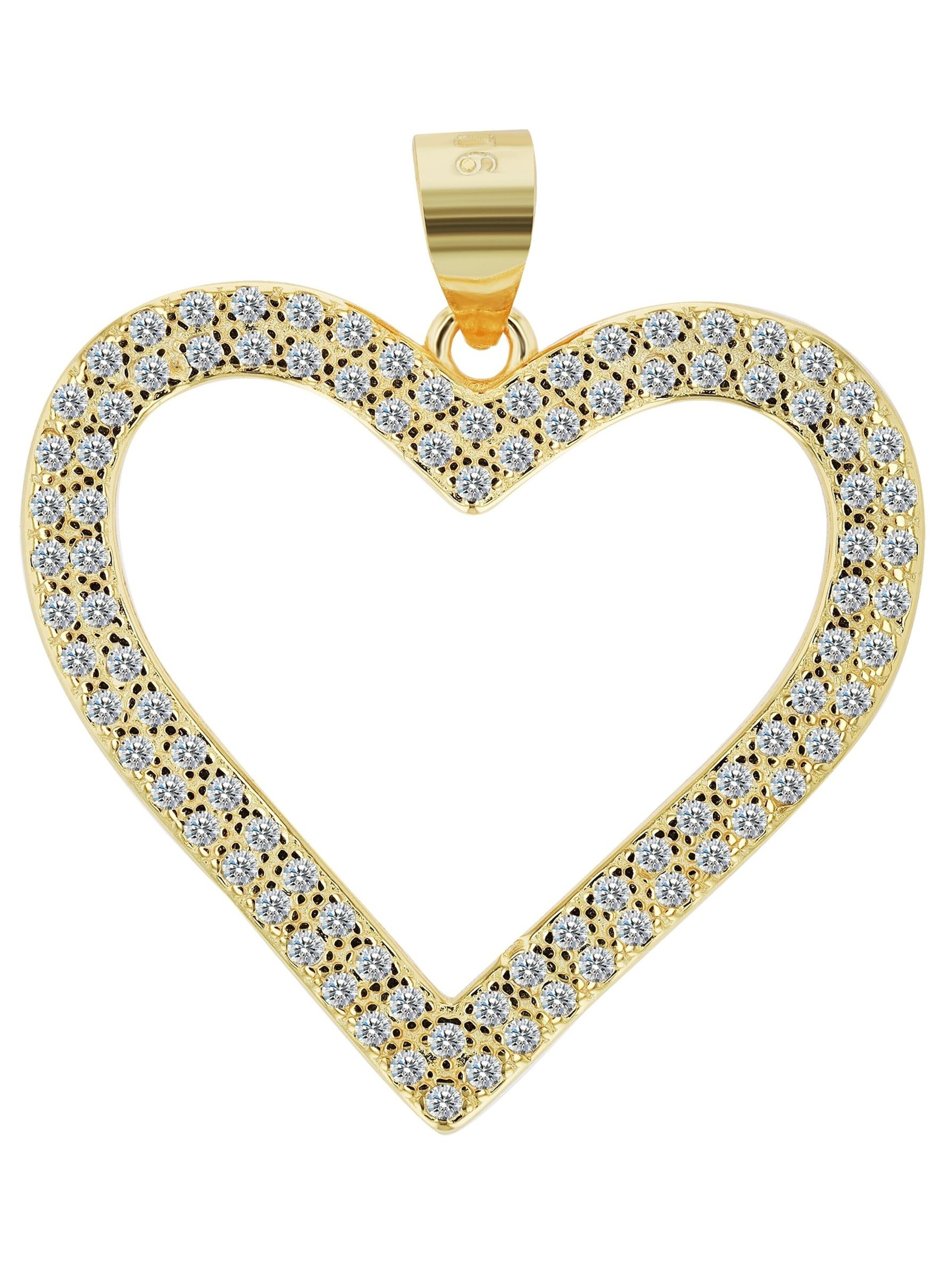 Akzent Anhänger 'Yeona, 925 Sterlingsilber, langlebig'‌‌‌‌‌ in Gold: Vorderseite