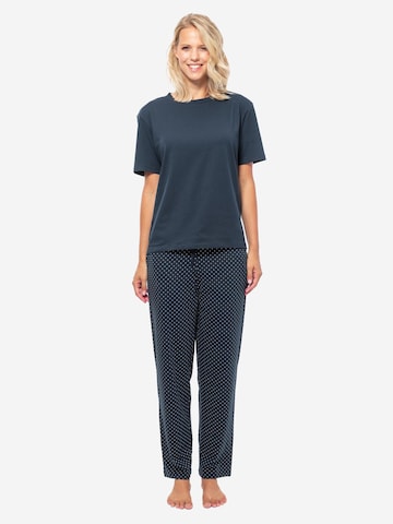 SCHIESSER Pajama 'Cotton' in Blue