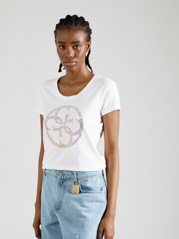 T-shirt GUESS en blanc : devant