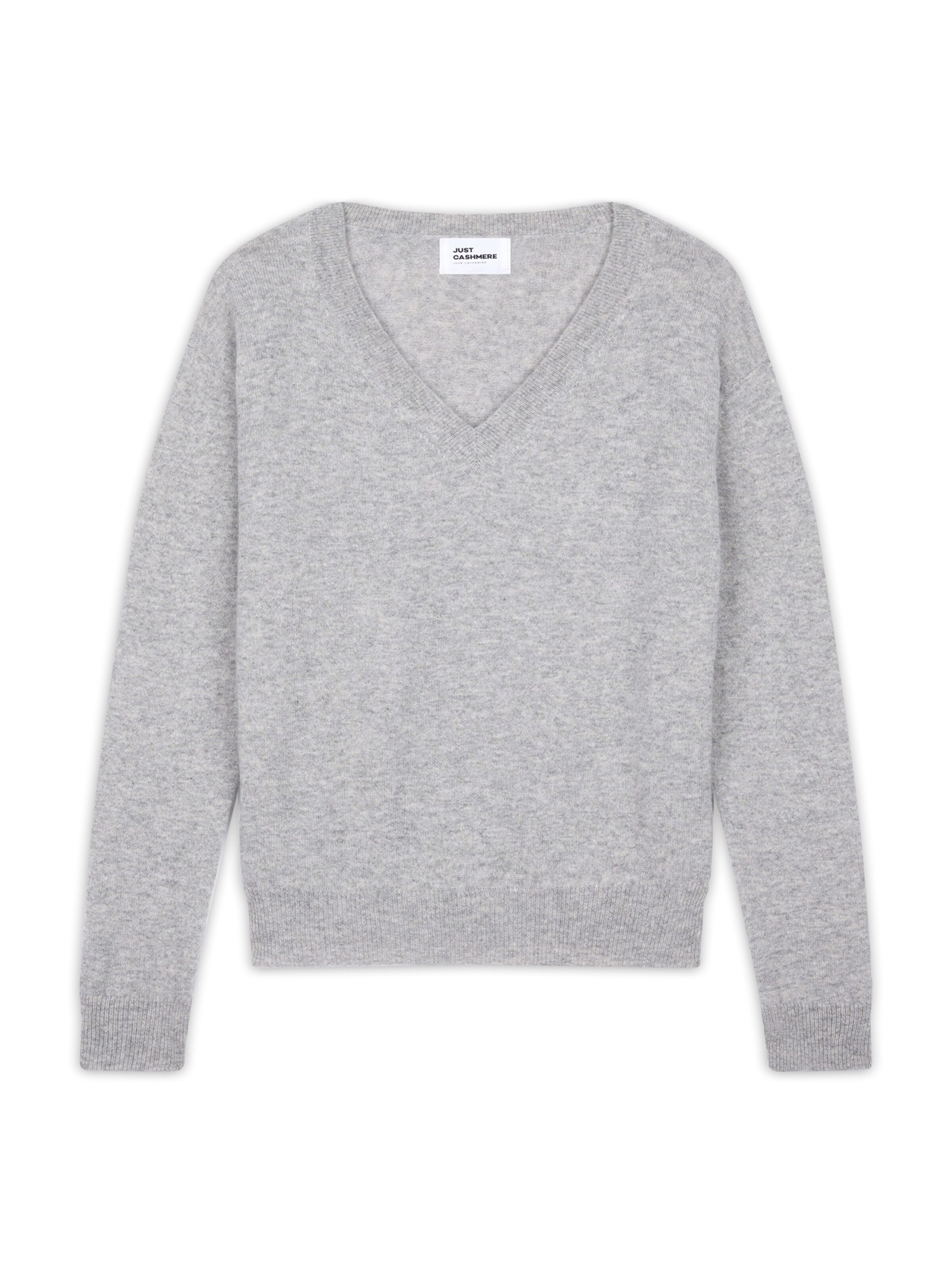 JUST CASHMERE Kampsun 'Nora' meleeritud hall, Tootevaade